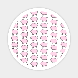 Pink Pig Pattern Magnet